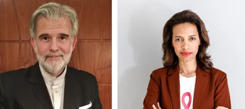 Porträtt på Martin Rörby och Rahel Belatchew